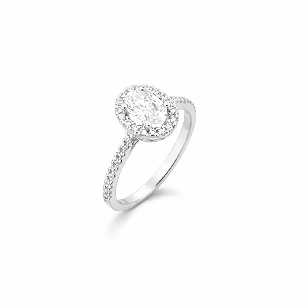 Prsten od belog zlata sa laboratorijskim dijamanima tcw 1.06 ct Prsten od belog zlata sa laboratorijskim dijamanima tcw 1.06 ct